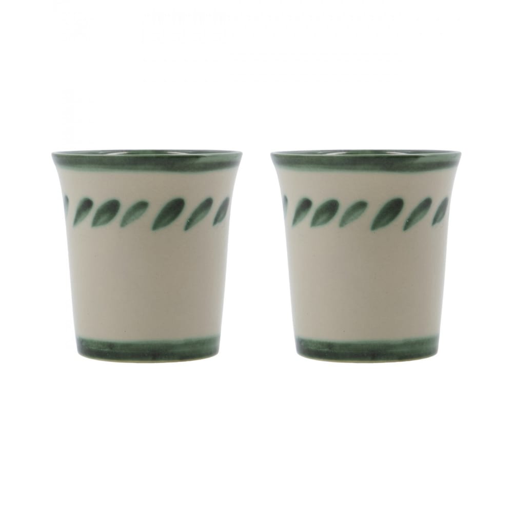 Lot de 2 tasses en grès vert
