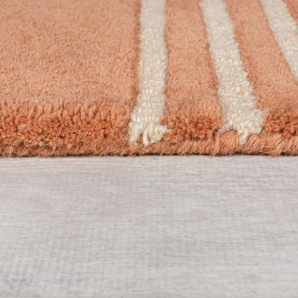 Tapis pure laine terracotta et beige 200x290cm — vue 4