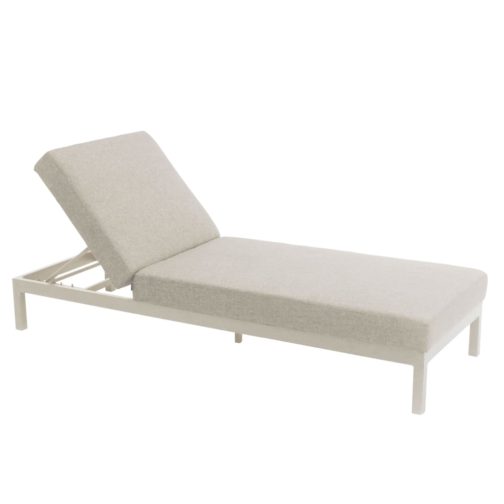 Bain de soleil inclinable en aluminium crème