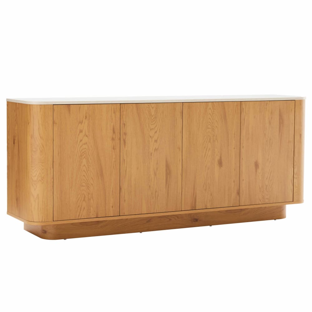 Sideboard in Holzoptik mit 4 Türen 180 cm breit helles Holz -