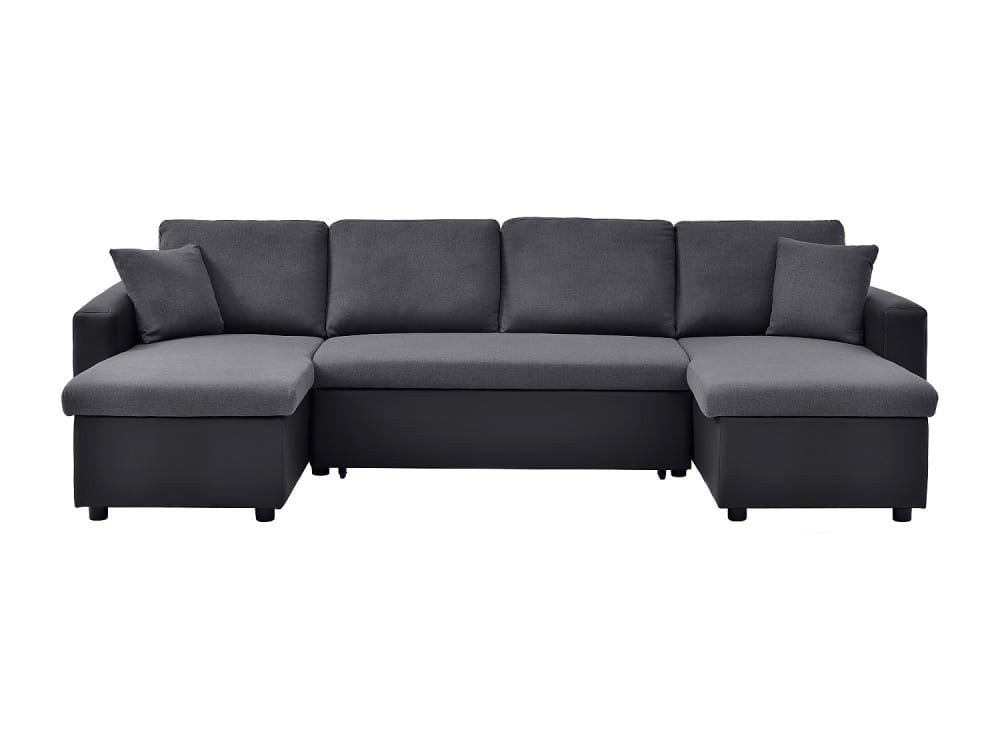 Canapé convertible polyester 5 places noir}