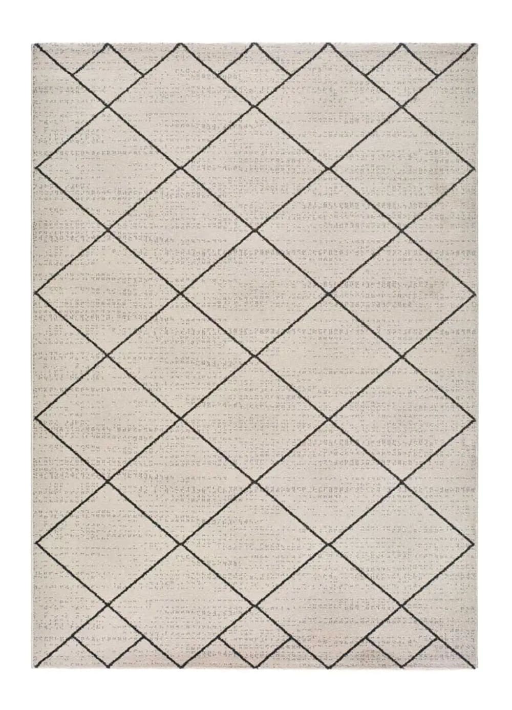 Atticgo Kurzflorteppich, Ethnisch, weiß, 160x230 cm style modern Öko-Tex Zertifikat - Pp - Polypropylen