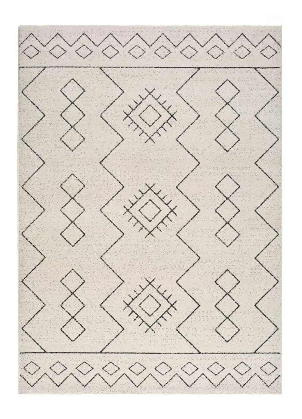 Kurzflorteppich, Ethnisch, weiß, 160x230 cm - Maisons Du Monde