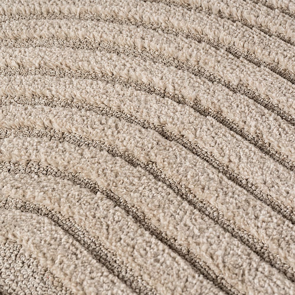 Tapis à reliefs géométriques beige-rond d80 cm — vue 4
