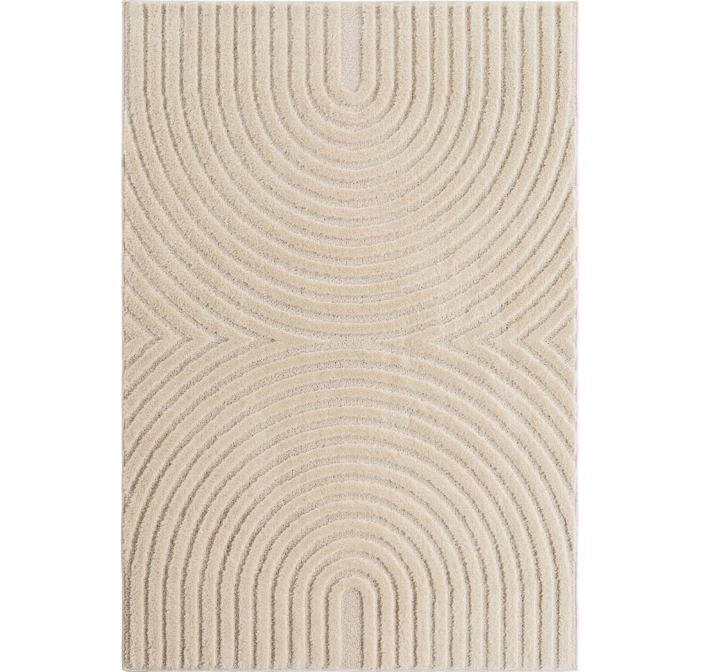 Tapis à reliefs géométriques crème- 60x110 cm