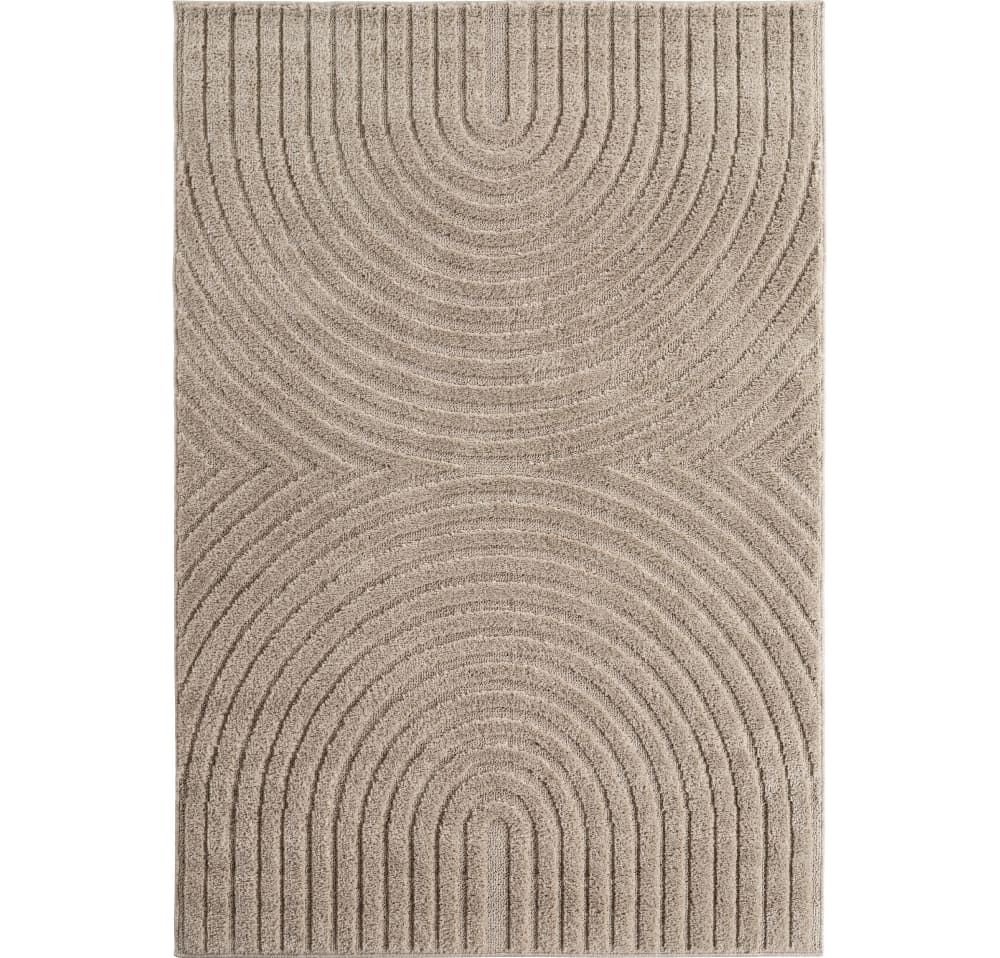 Tapis à reliefs géométriques beige- 80x150 cm