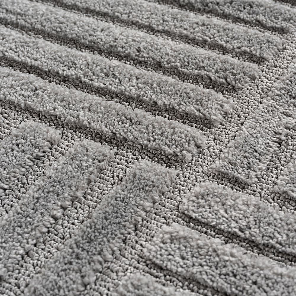 Tapis à reliefs géométriques gris-rond d80 cm — vue 4