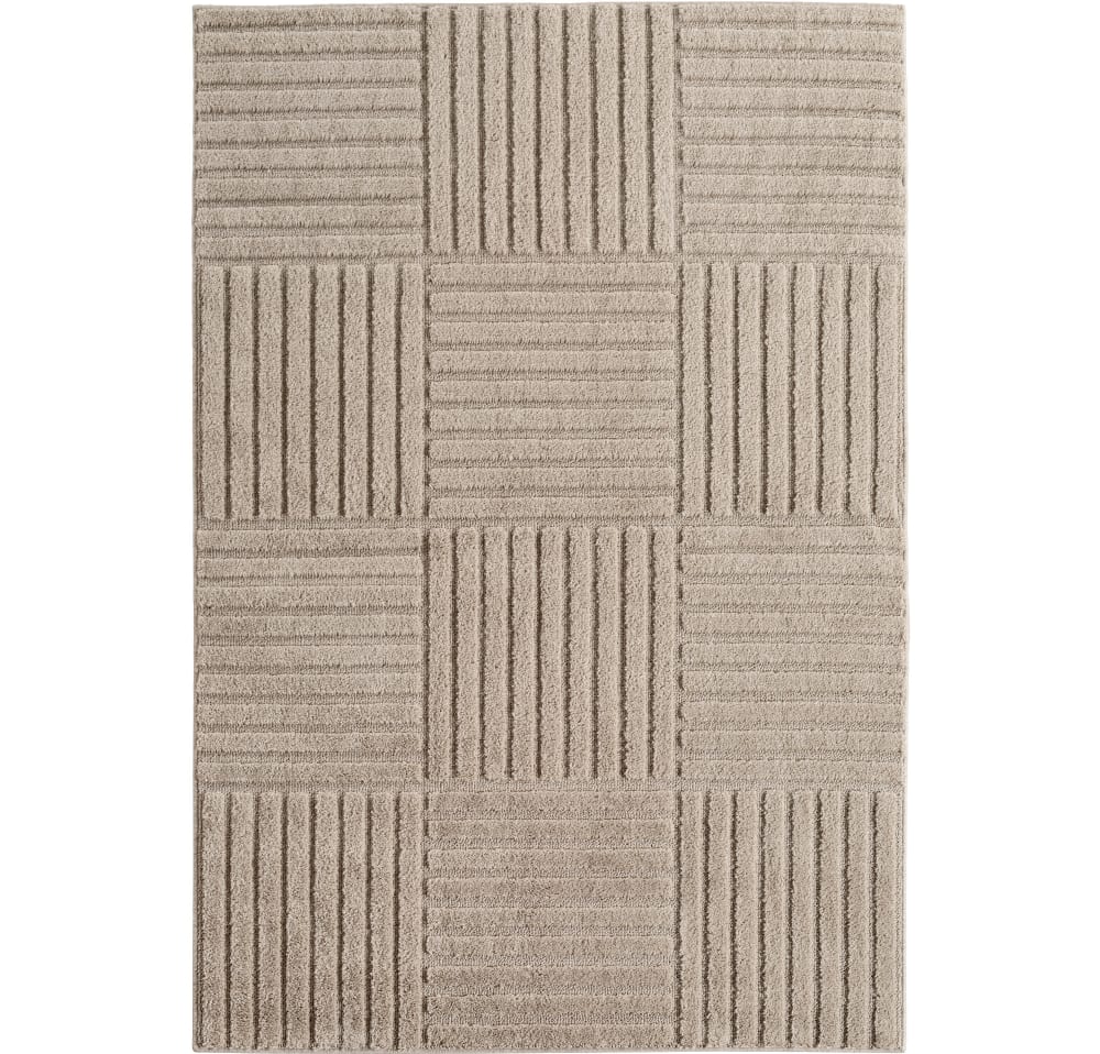 Tapis à reliefs géométriques beige- 140x200 cm