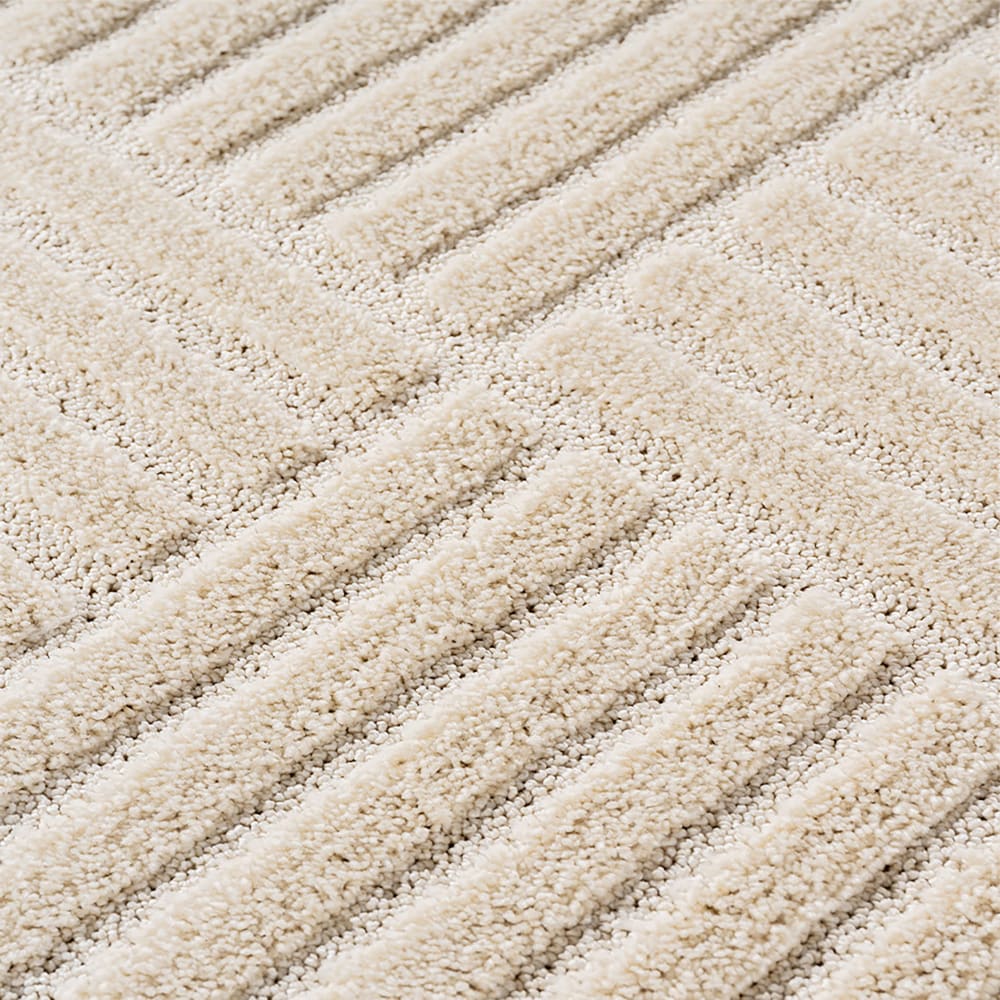 Tapis à reliefs géométriques crème- 80x150 cm — vue 4