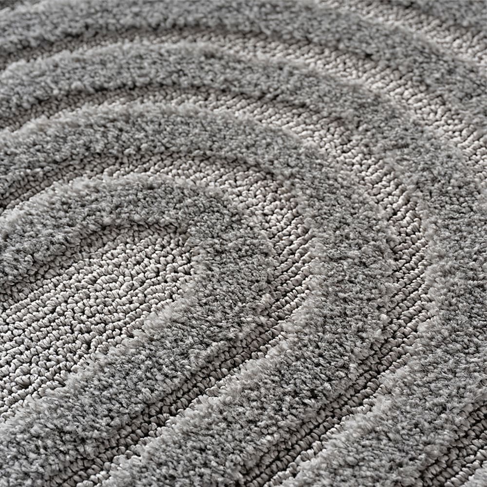 Tapis à reliefs géométriques gris-rond d120 cm — vue 4