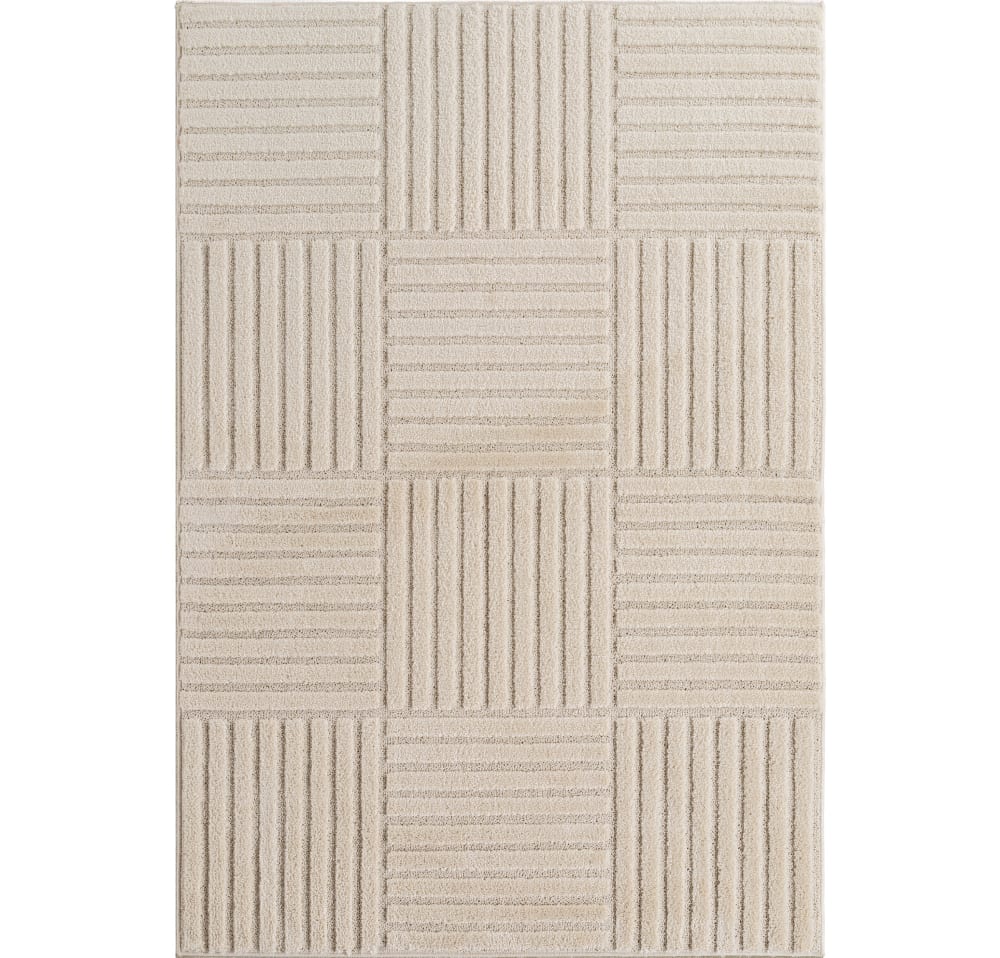 Tapis à reliefs géométriques crème- 280x370 cm