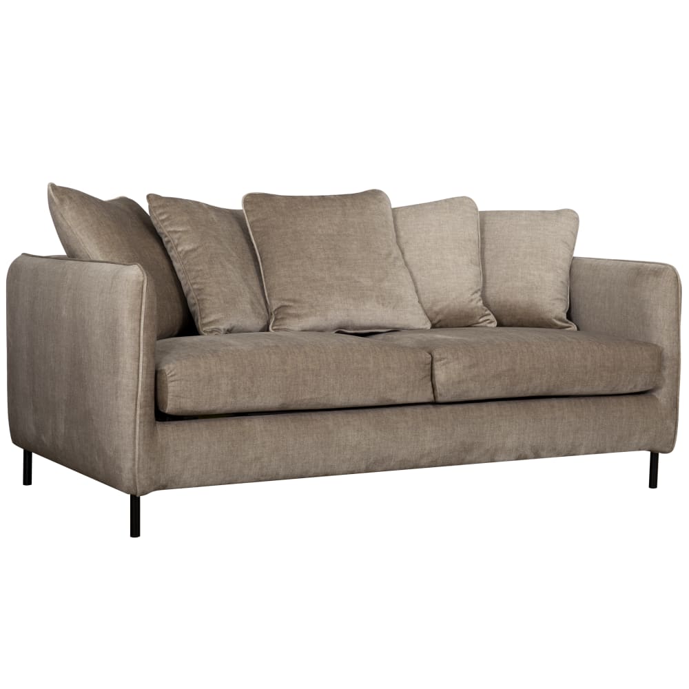 Canapé convertible velours 3 places couchage 140x190 cm beige