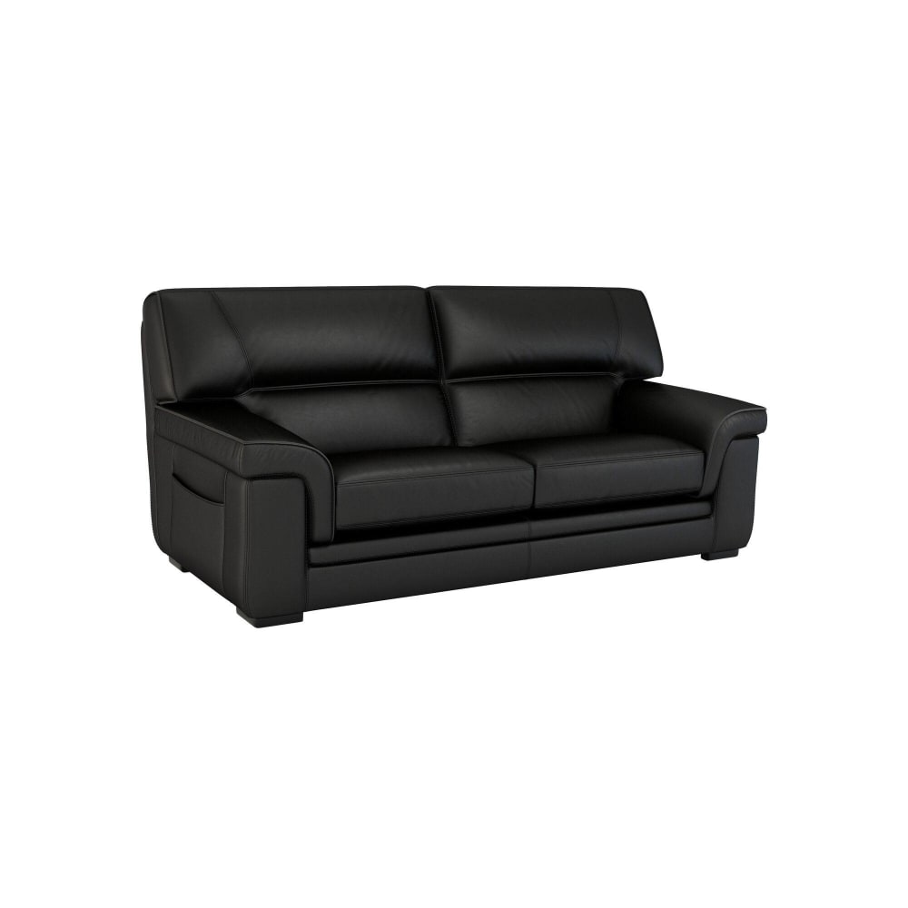 Canapé cuir 3 places noir