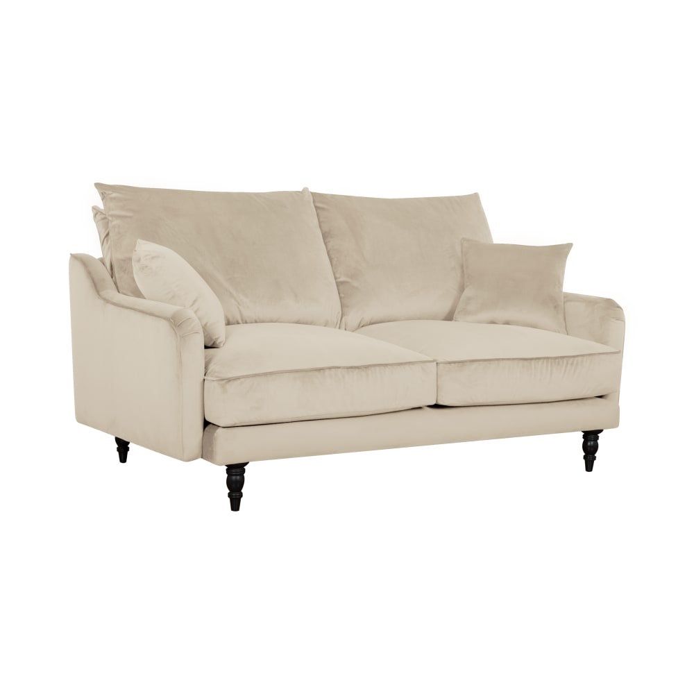 Canapé velours 2 places ecru