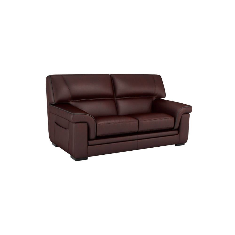 Canapé cuir 2 places marron foncé