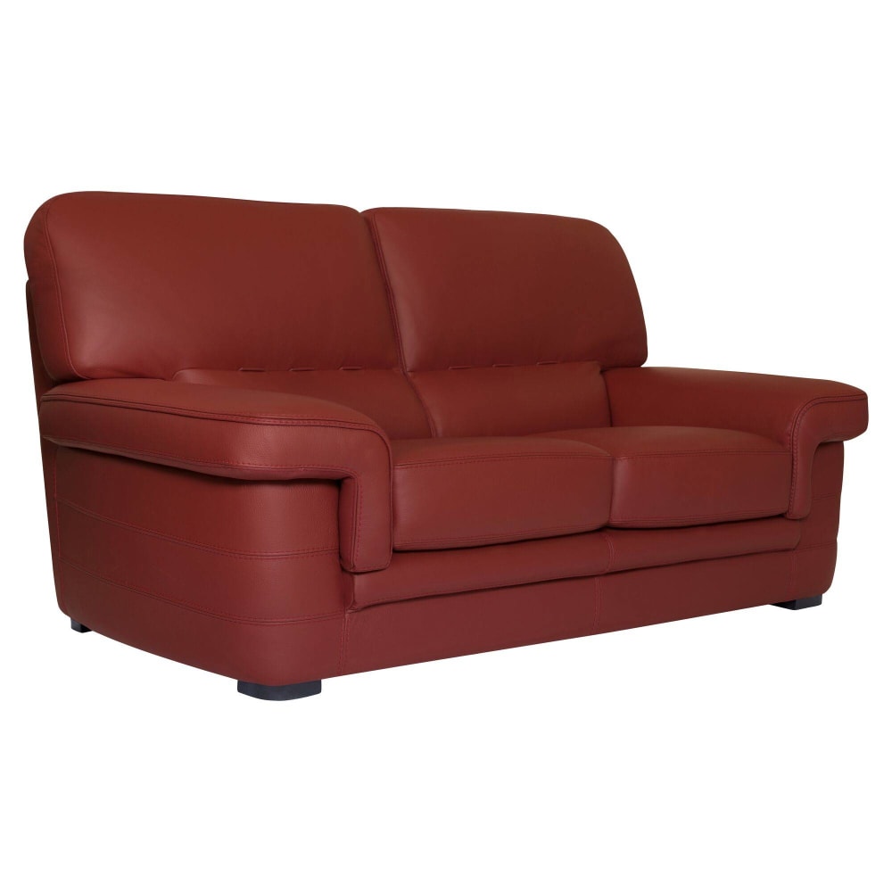 Canapé cuir 2 places rouge