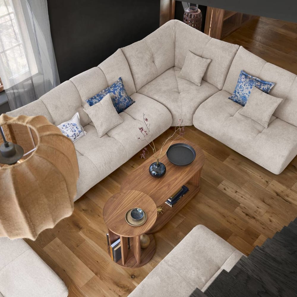 Grande chauffeuse en tissu 1,5 place naturel