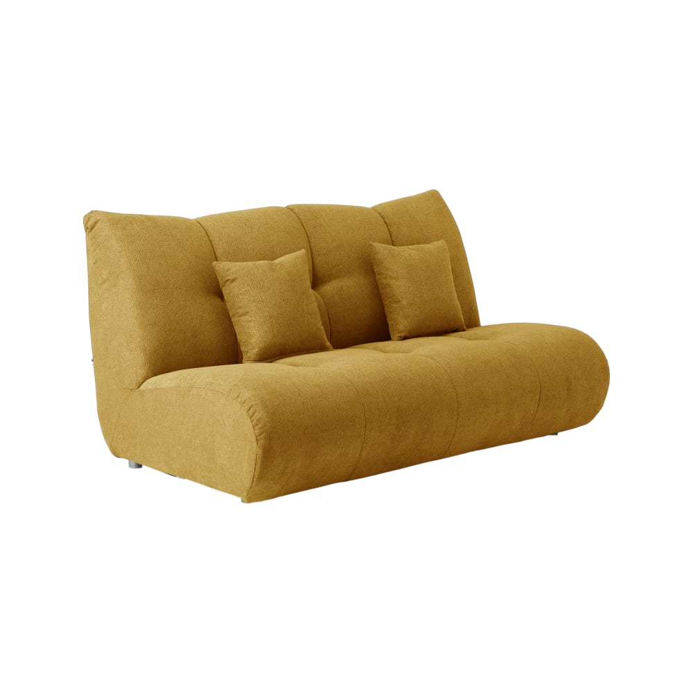 Grande chauffeuse en tissu 2,5 places moutarde — Beyit