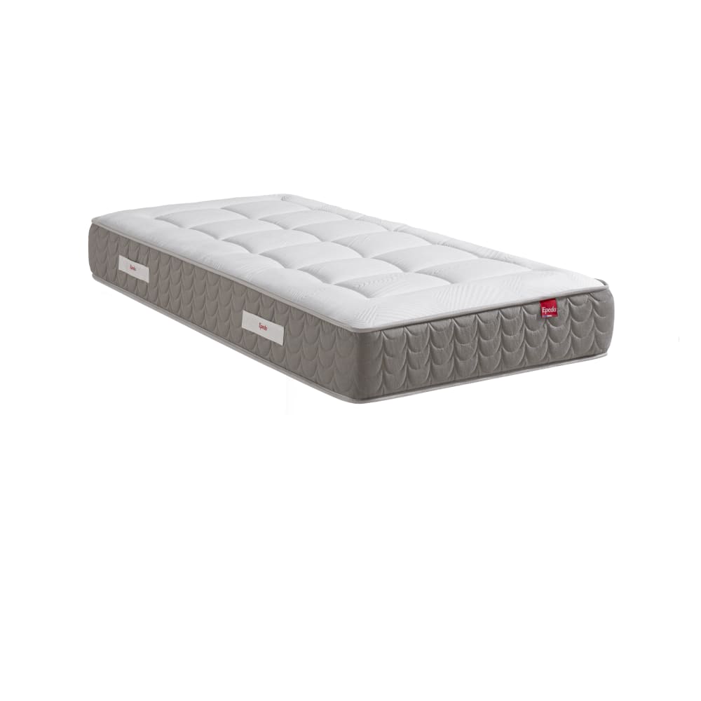 Matelas ressorts ensachés 27 cm gris et blanc 90 x 200 cm