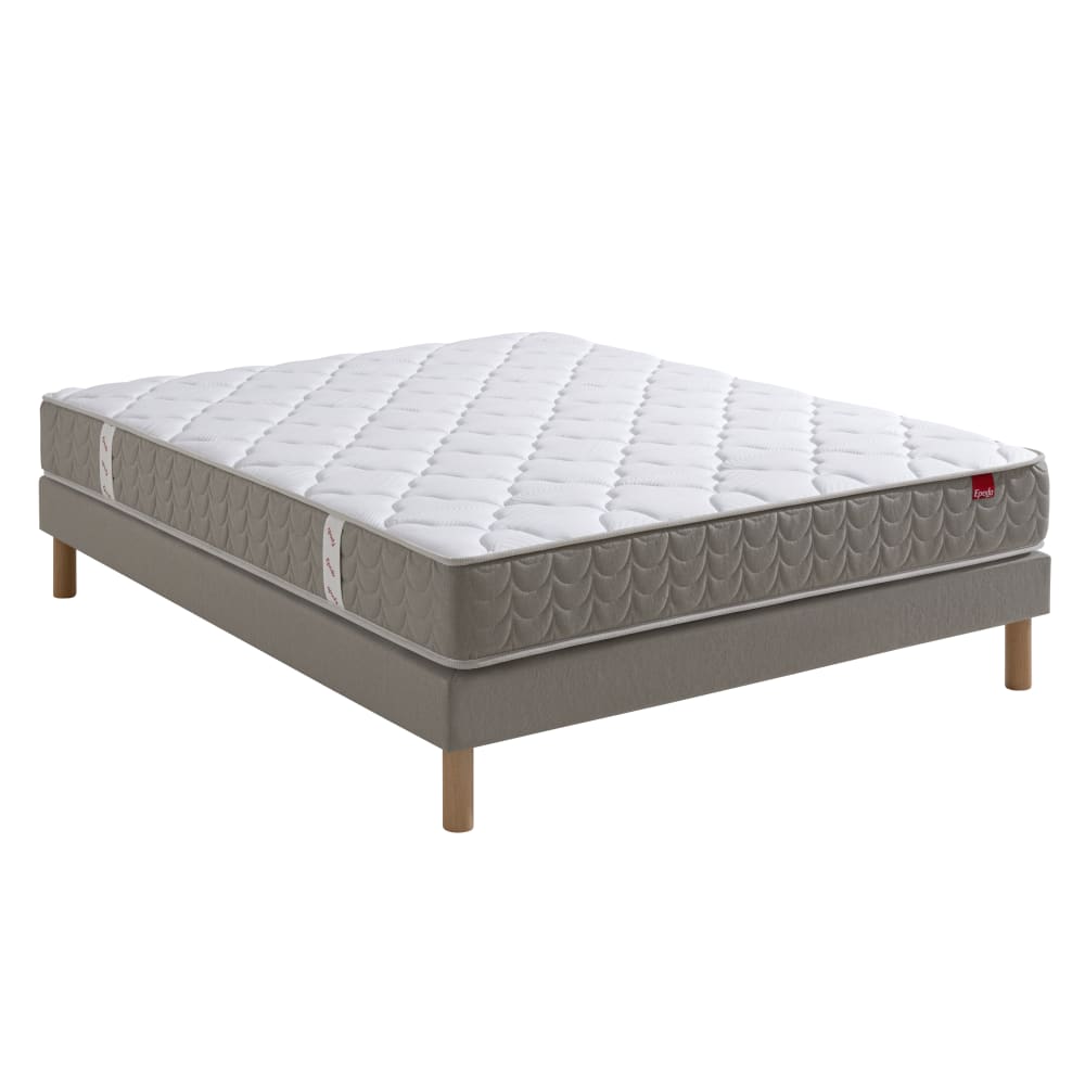 Ensemble literie matelas ressorts et sommier tapissier 140 x 190 cm