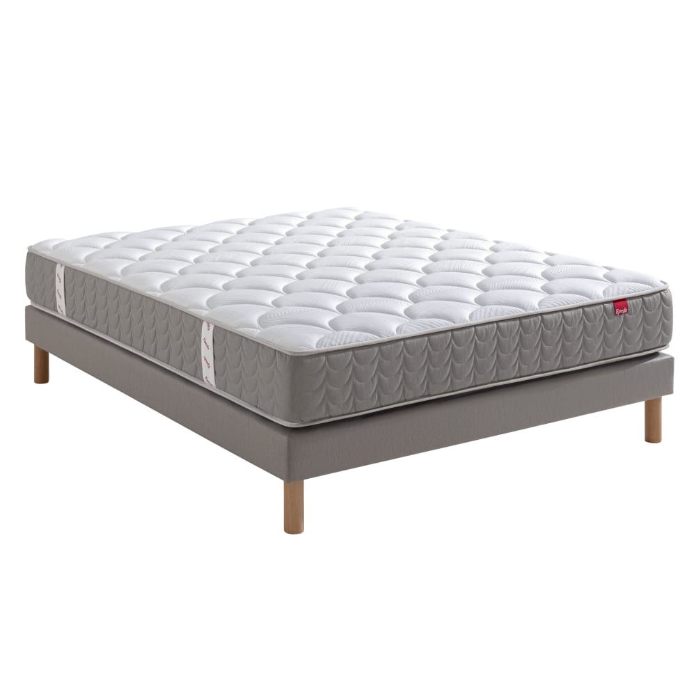 Ensemble literie matelas ressort et sommier tapissier 140 x 190 cm