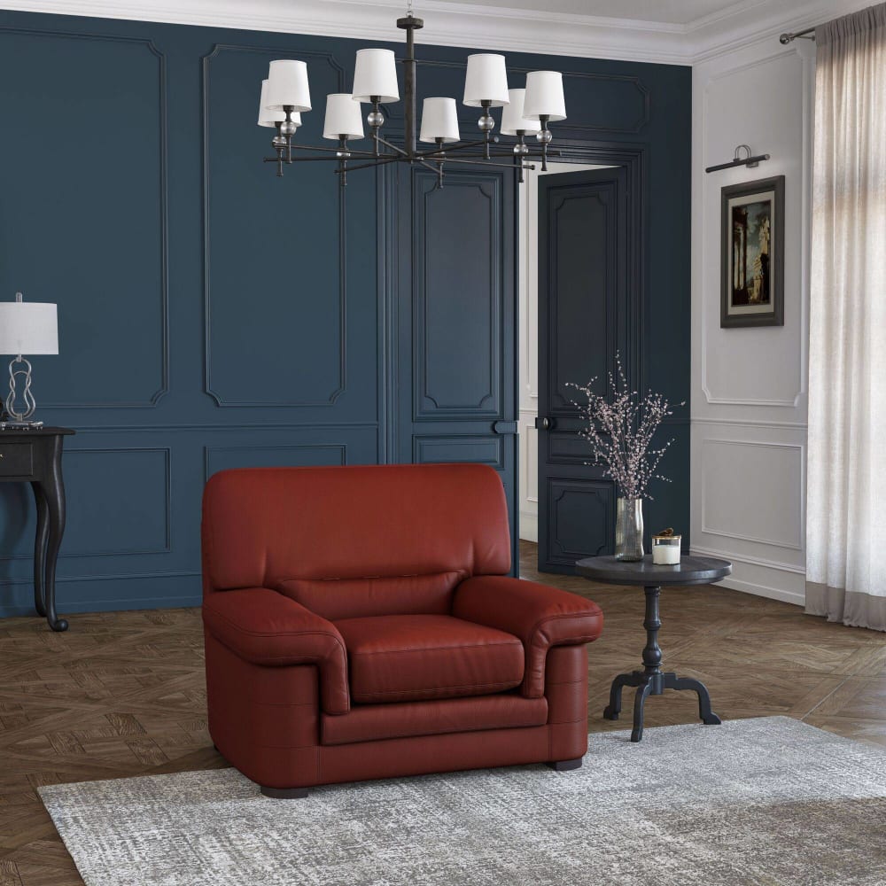 Fauteuil cuire H90 rouge