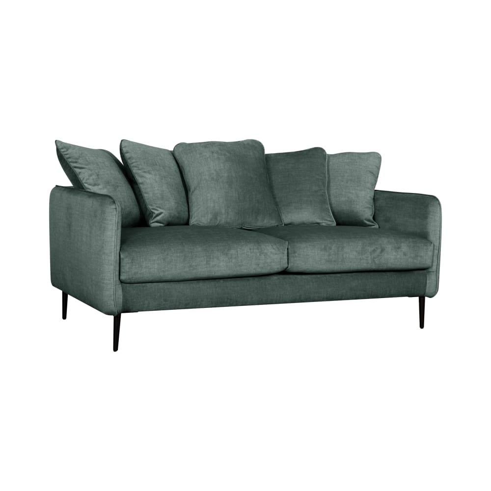 Canapé velours 3 places bleu