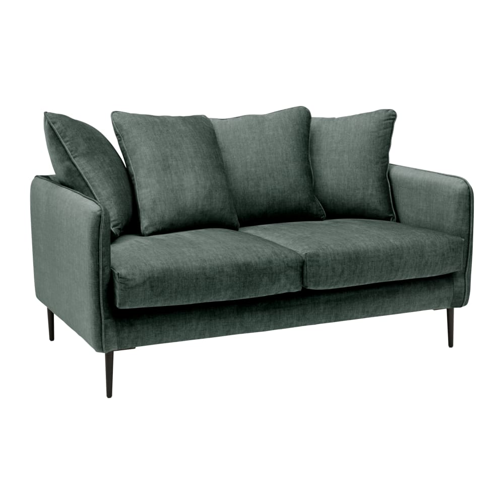 Canapé velours 2 places bleu