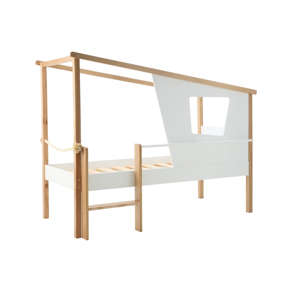 Lit cabane effet bois - 190