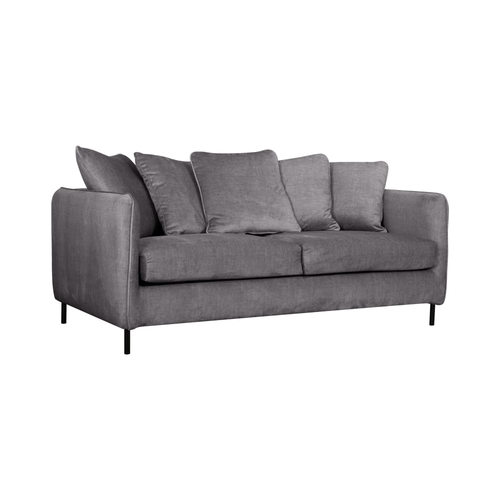 Canapé convertible velours 3 places couchage 140x190 cm anthracite