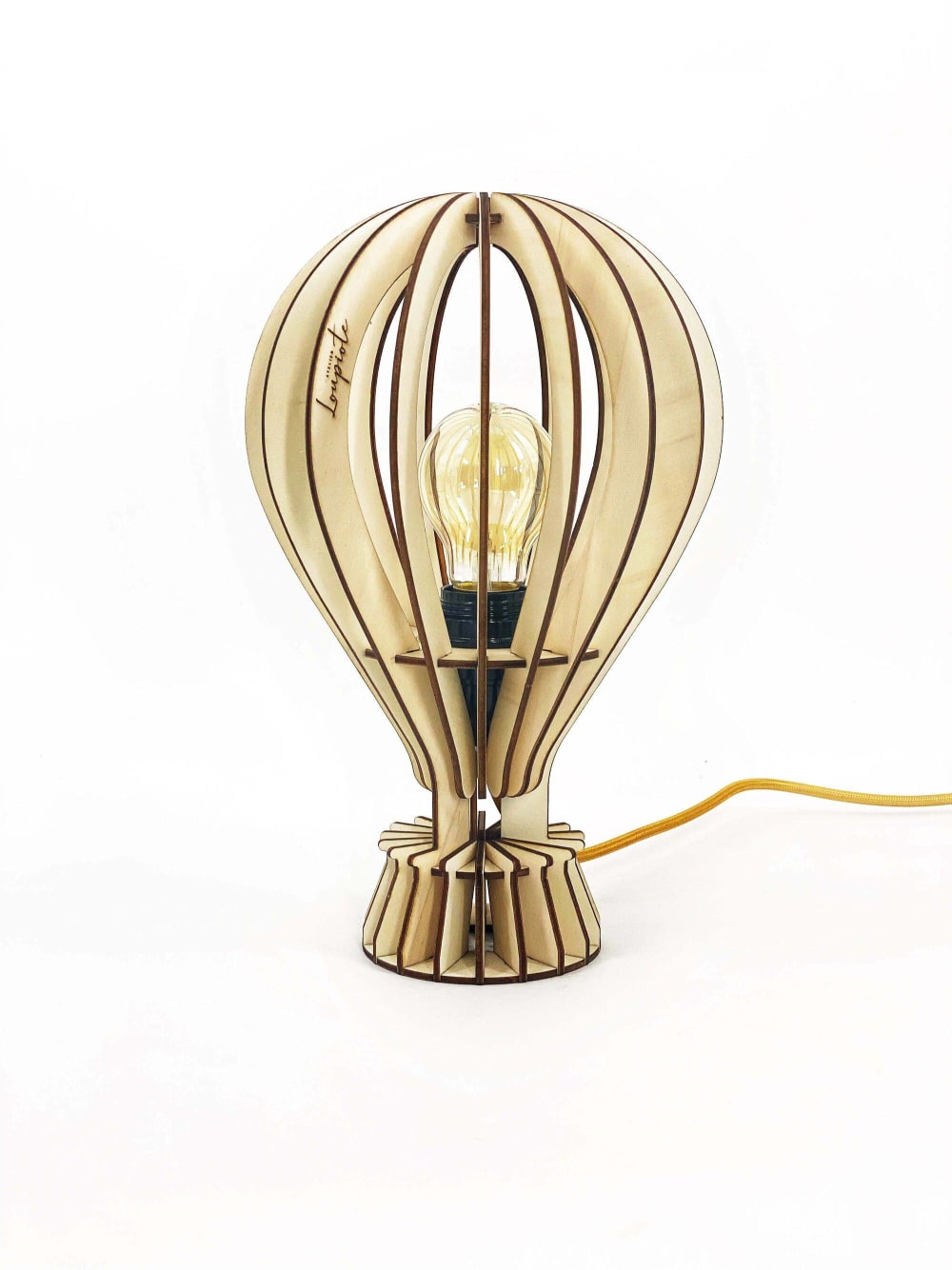 Baladeuse montgolfière 4W effet bois brut