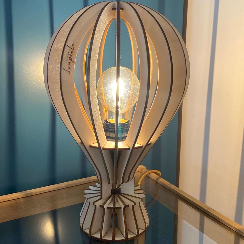 Baladeuse montgolfière 4W effet bois brut - Maisons du Monde