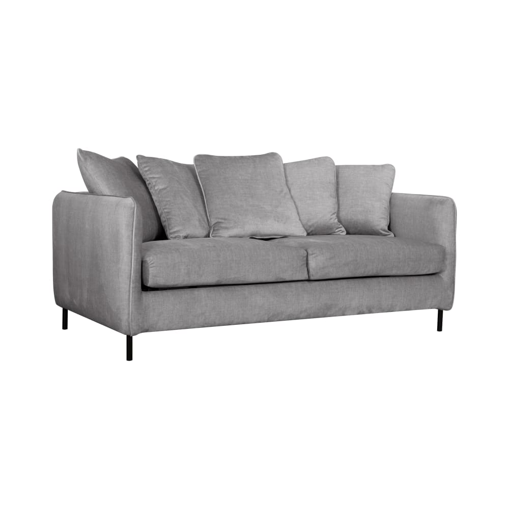 Canapé convertible velours 3 places couchage 140x190 cm gris
