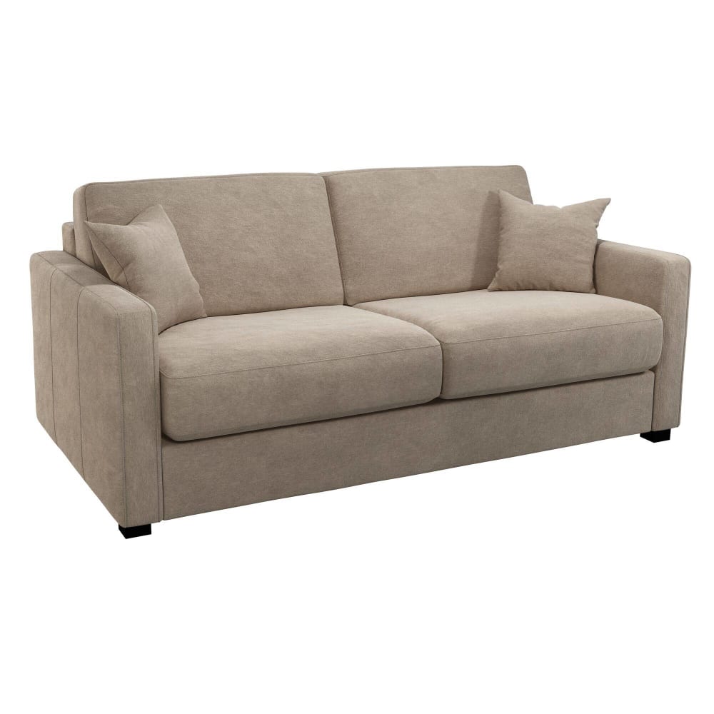 Canapé convertible tissu 3 places grège