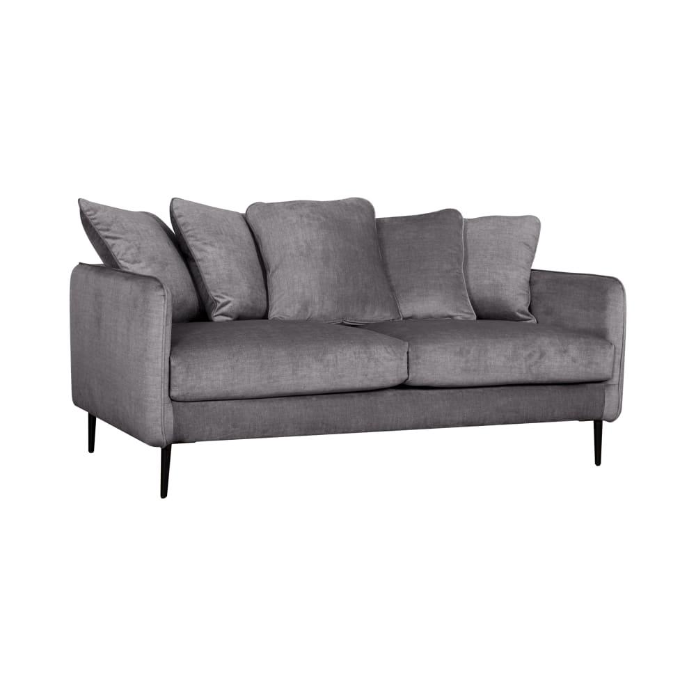 Canapé velours 3 places anthracite