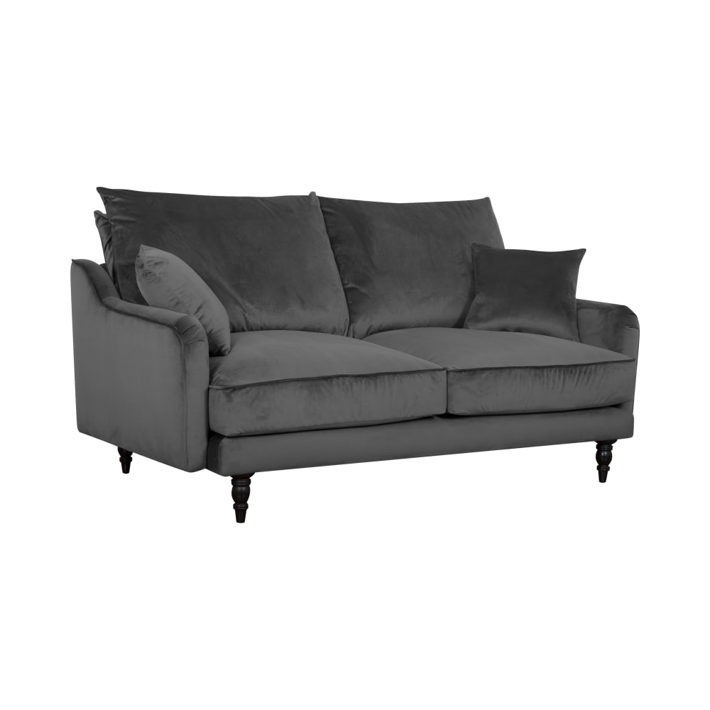 Canapé velours 2 places gris