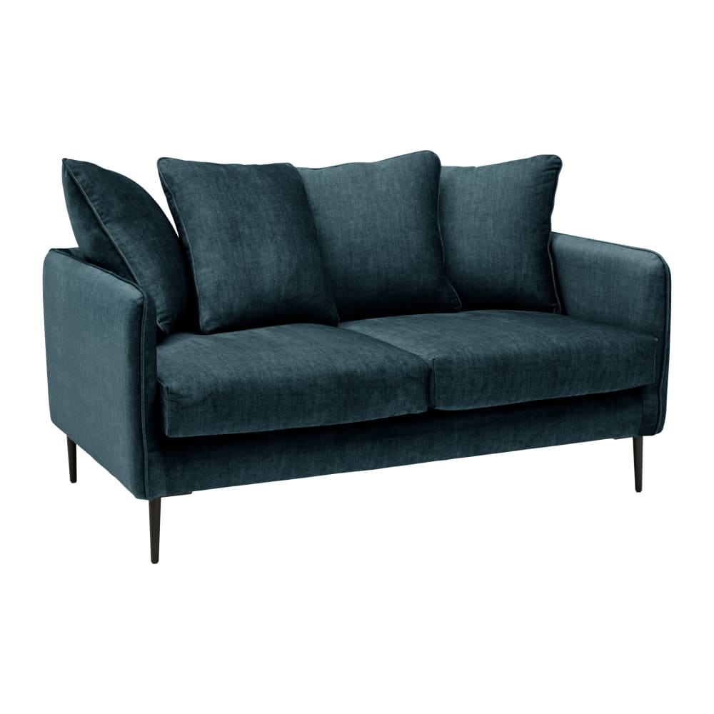 Canapé velours 2 places bleu marine