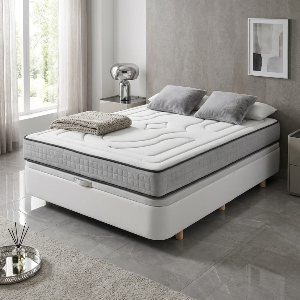 Canapé-lit coffre rembourré de grande capacité avec pieds 105X200