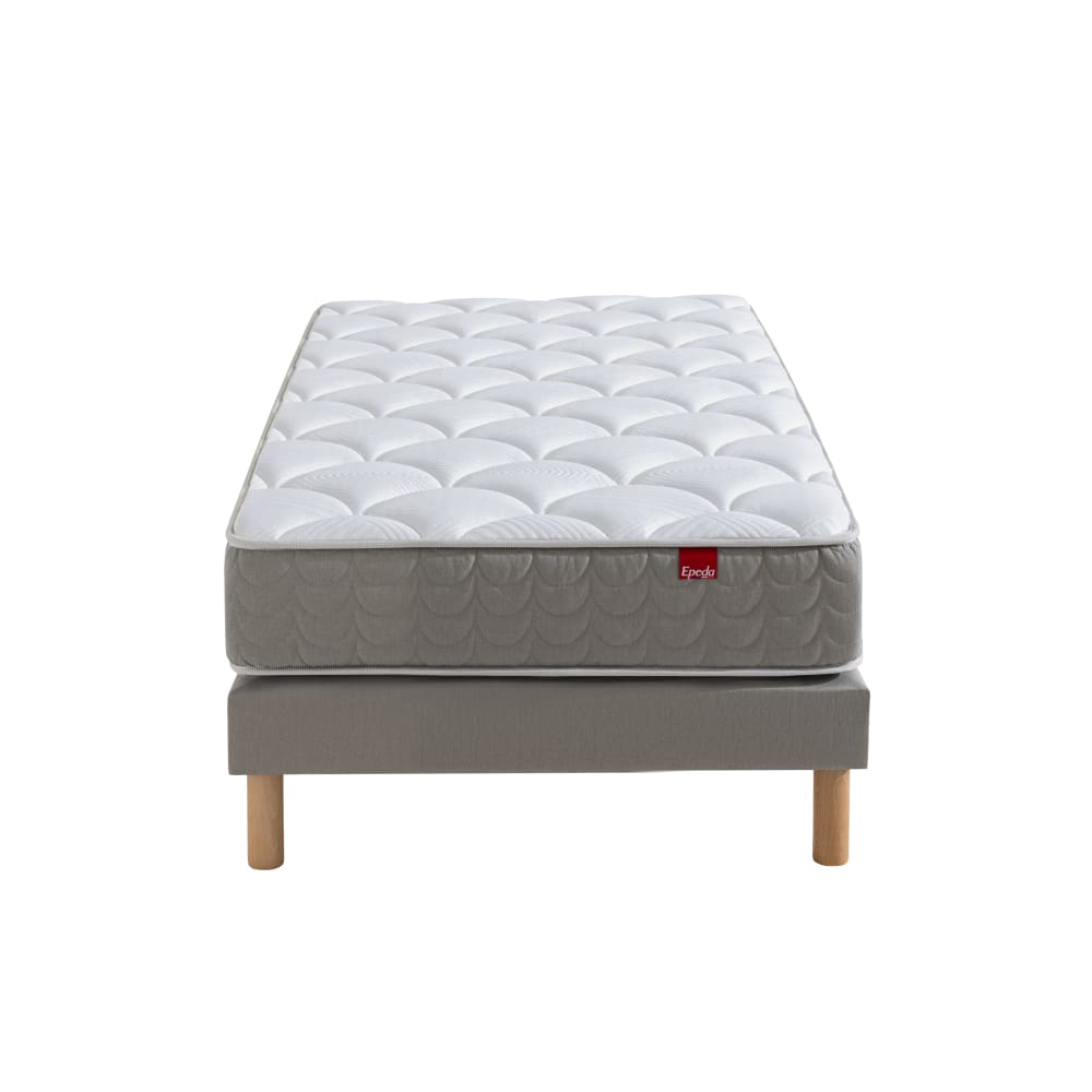 Ensemble literie matelas ressort et sommier tapissier 90 x 200 cm