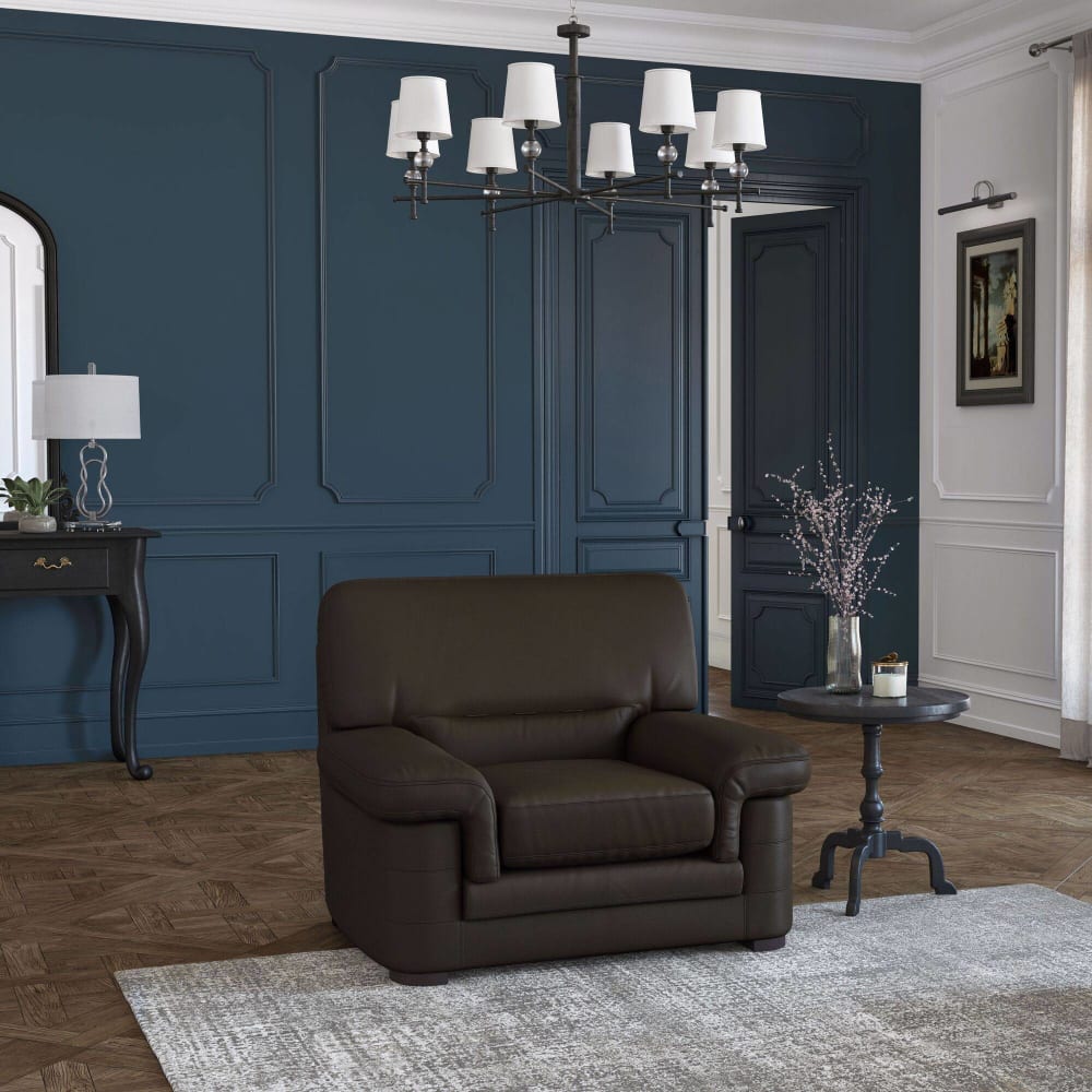 Fauteuil cuire H90 moka