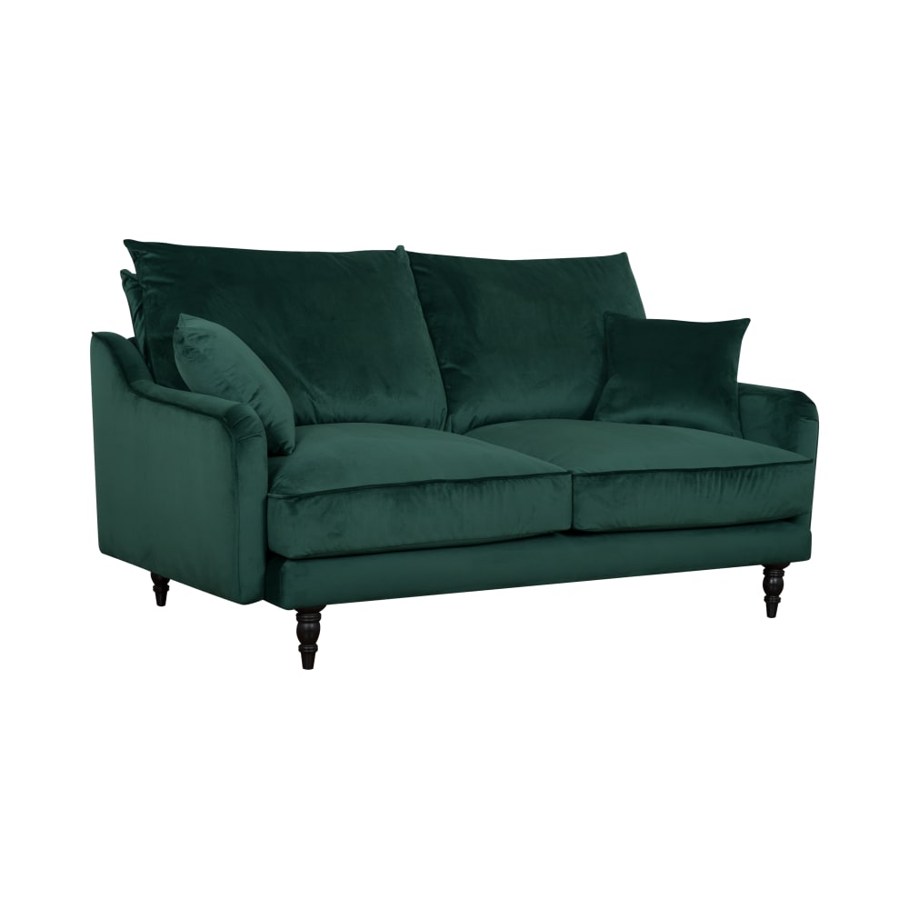 Canapé velours 2 places vert forêt