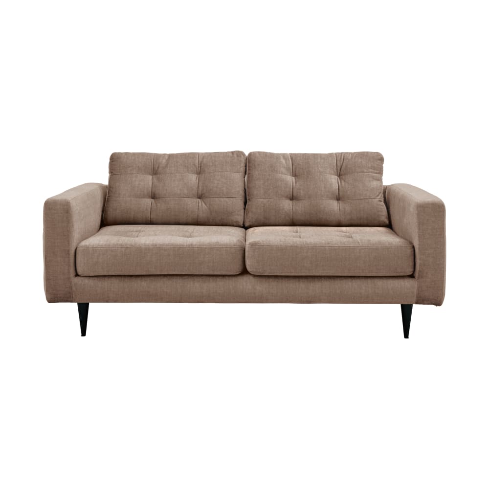 Canapé capitonné velours 3 places beige