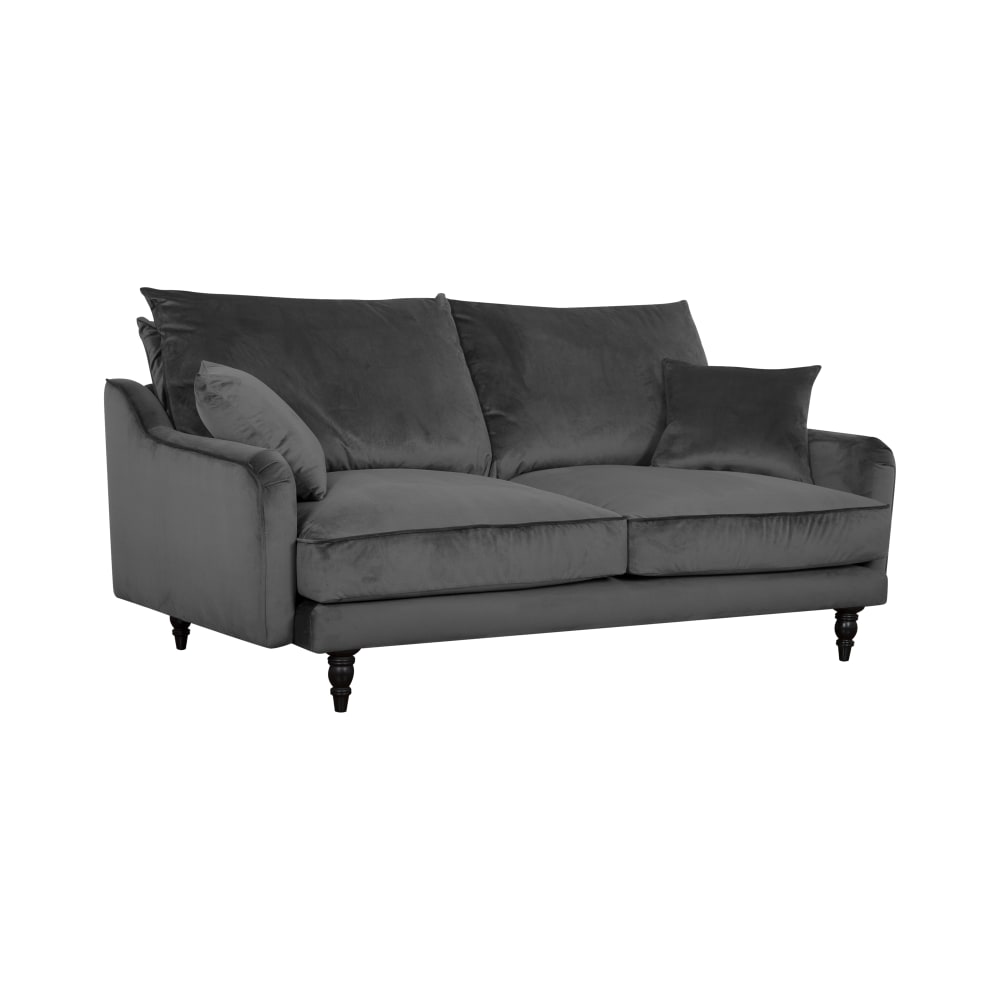 Canapé velours 3 places gris