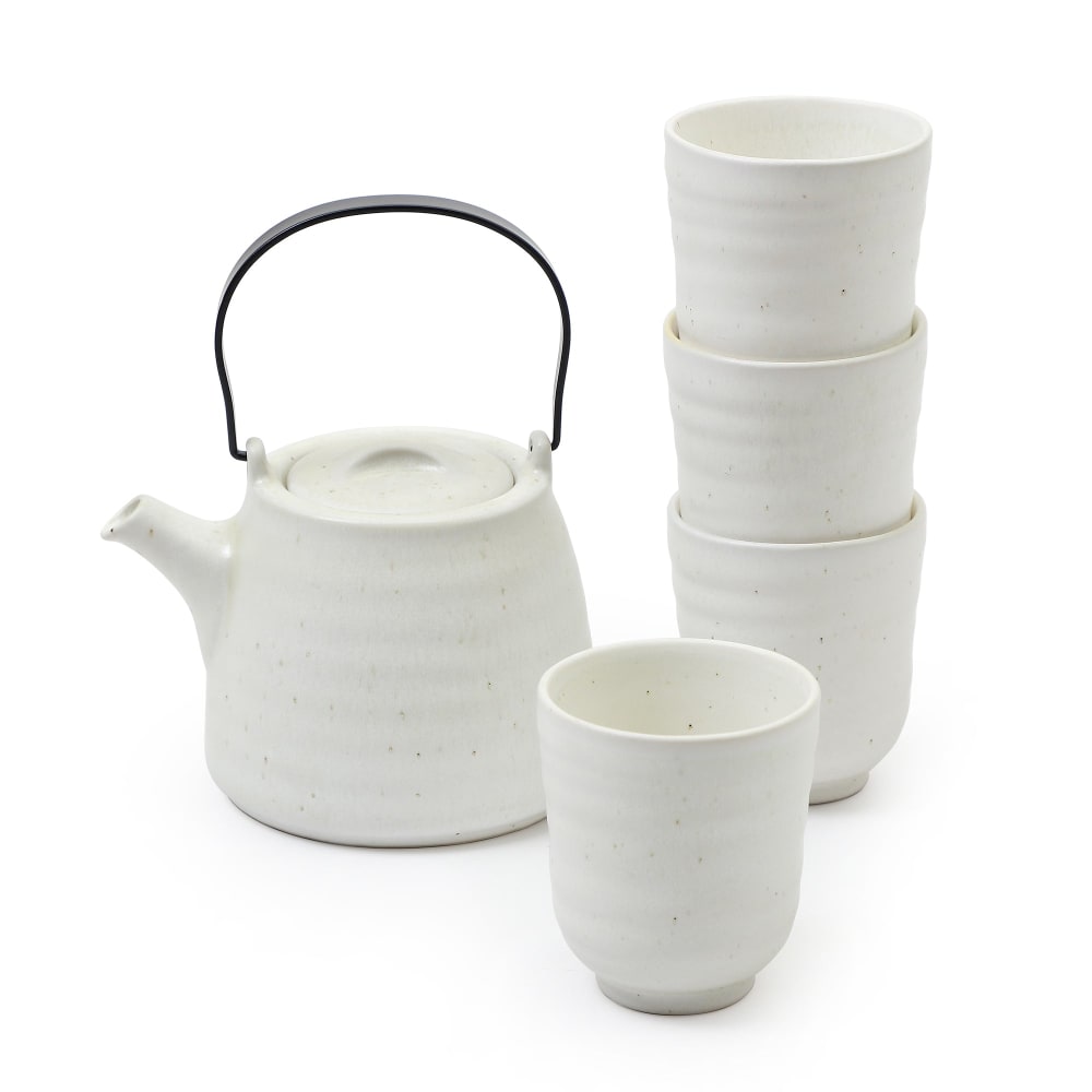 Set de 5 pièces de vaisselle en grès beige clair h10 Set de 5 pièces de vaisselle en grès beige clair h10