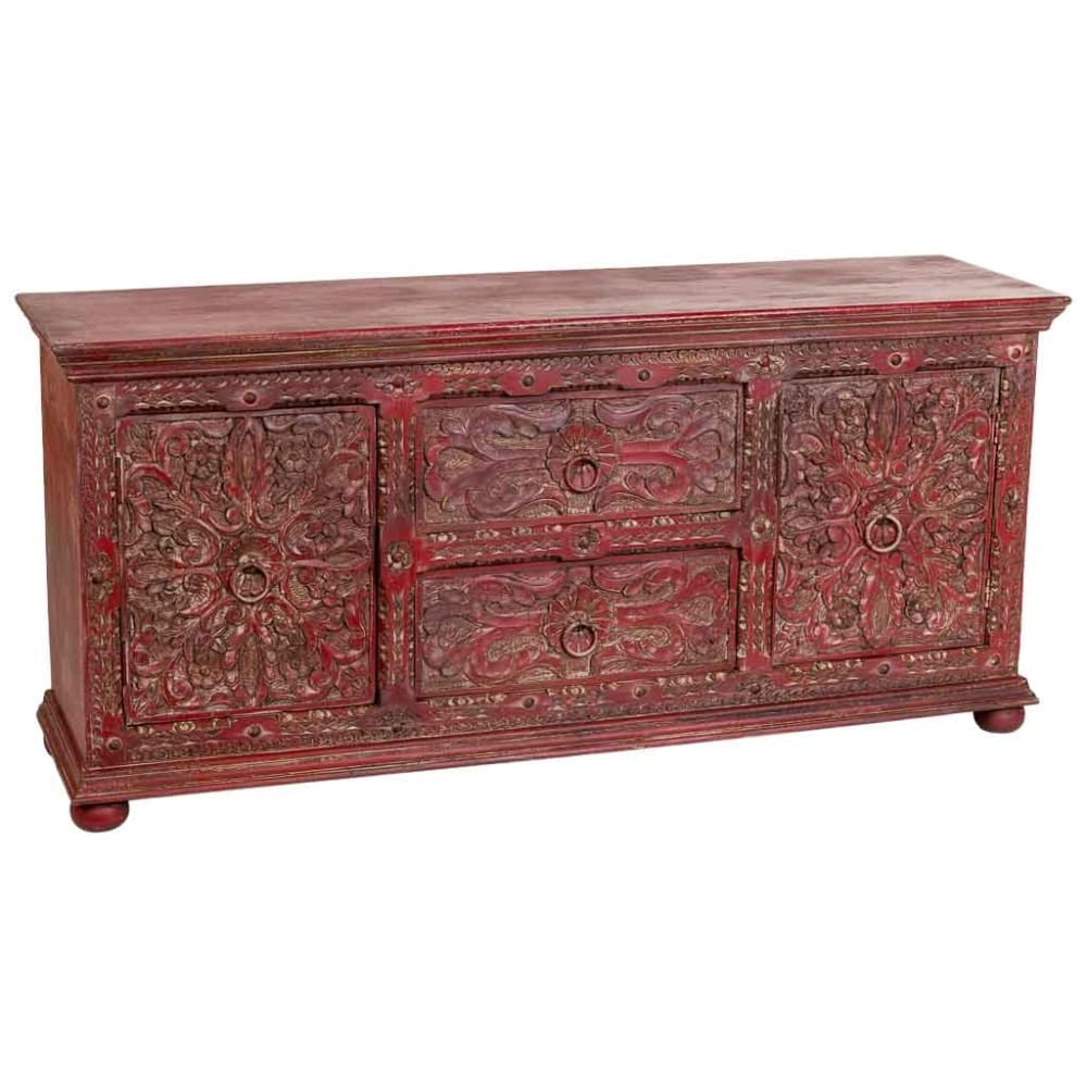 buffet en bois rouge
