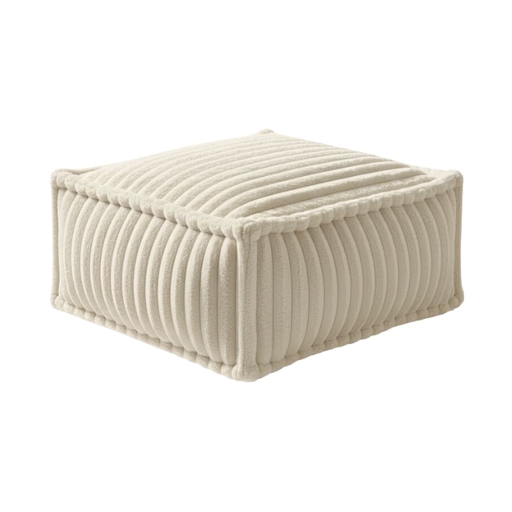 Module méridienne pour canapé fourrure côtelée 80x60 cm beige