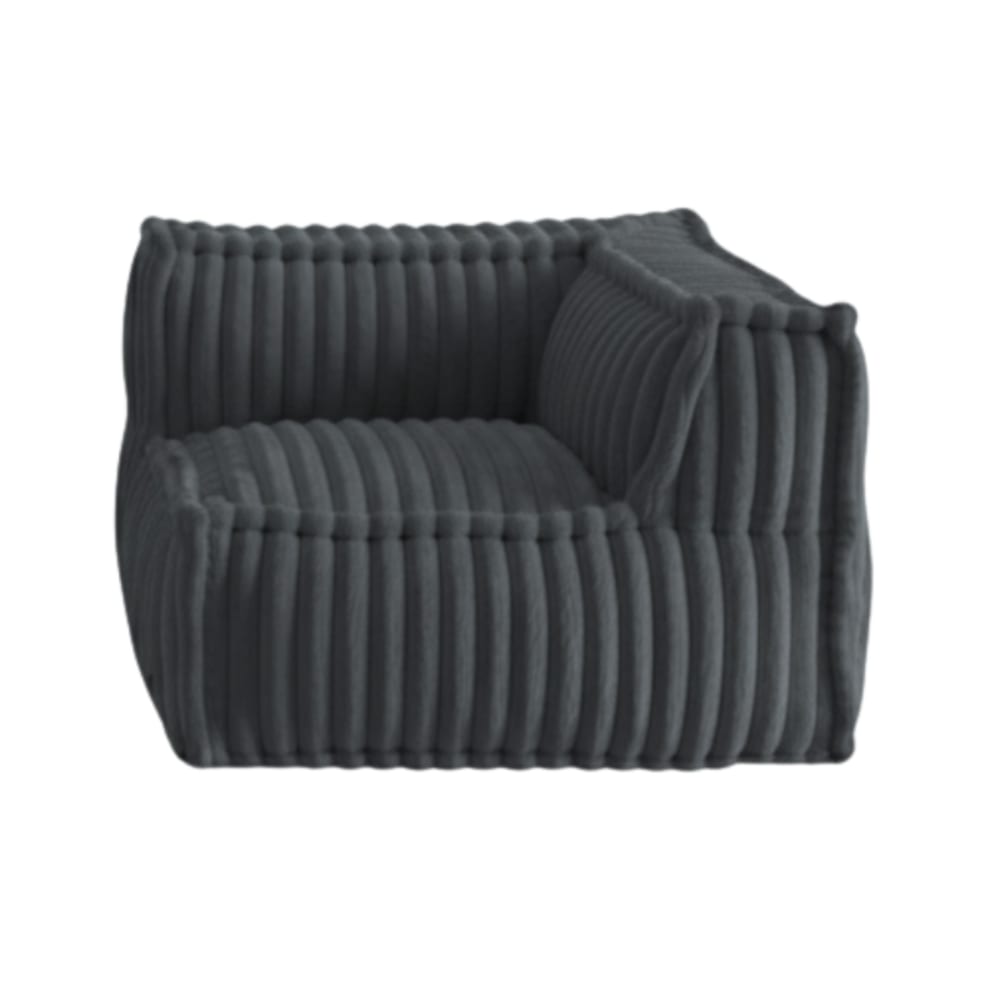 Module d'angle droit pour canapé fourrure côtelée 90x90 cm gris foncé