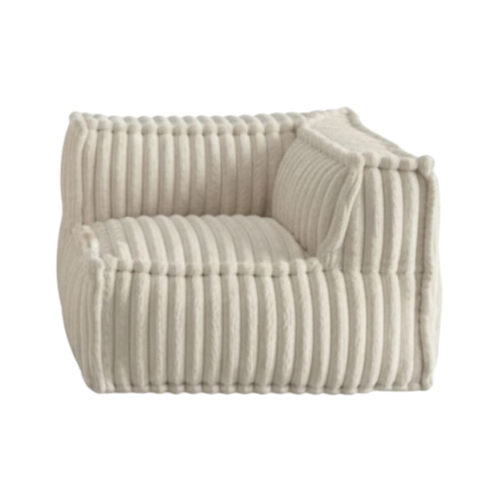 Module d'angle droit pour canapé fourrure côtelée 90x90 cm beige