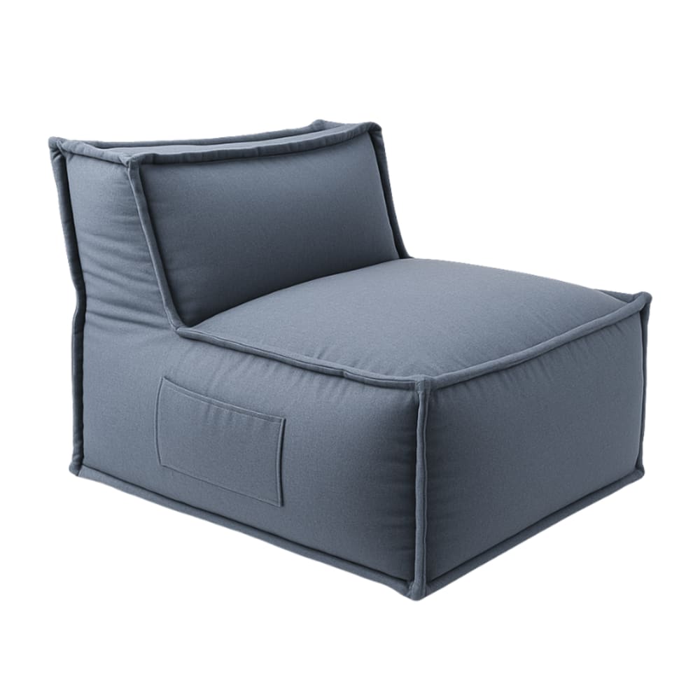 Module central pour canapé modulable effet lin 90x82 cm gris foncé