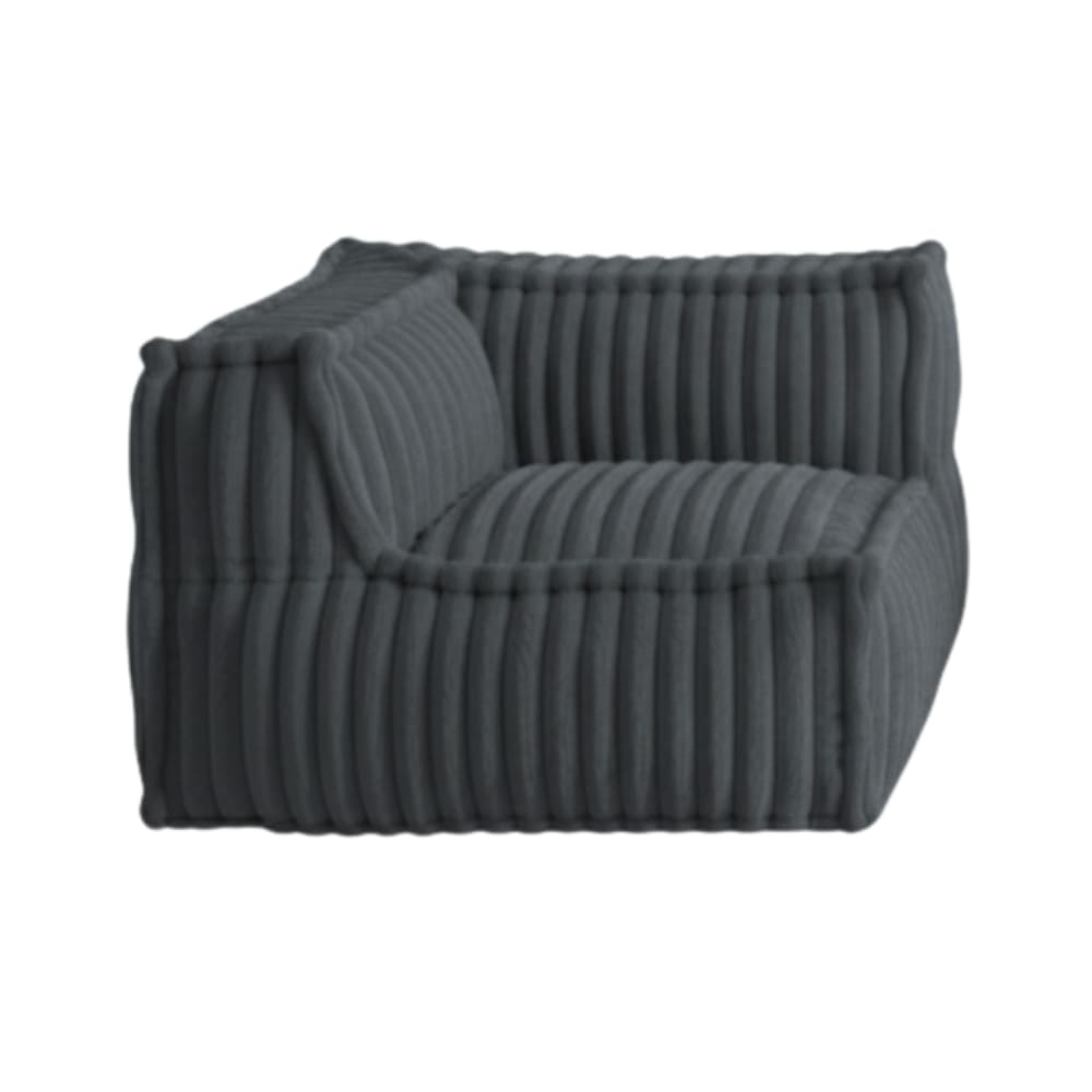 Module d'angle gauche pour canapé fourrure côtelée 90x90 cm gris foncé